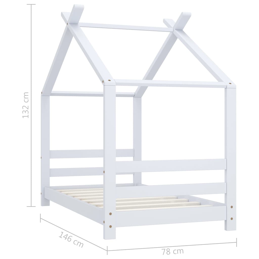 Kinderbedframe massief grenenhout wit 70x140 cm is nu te koop bij PeponiXL, paradijselijk wonen!