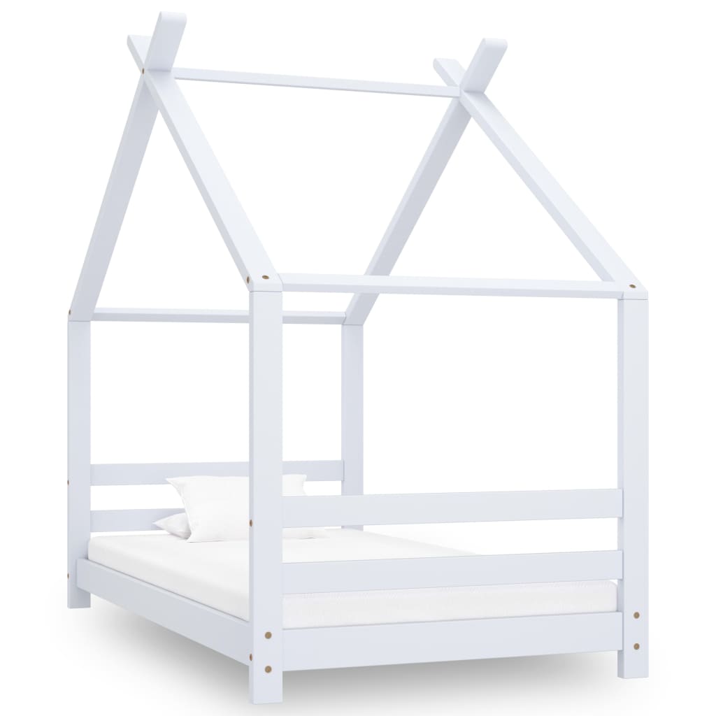 Kinderbedframe massief grenenhout wit 80x160 cm is nu te koop bij PeponiXL, paradijselijk wonen!