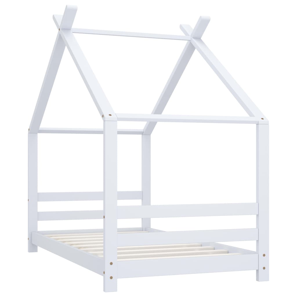 Kinderbedframe massief grenenhout wit 80x160 cm is nu te koop bij PeponiXL, paradijselijk wonen!