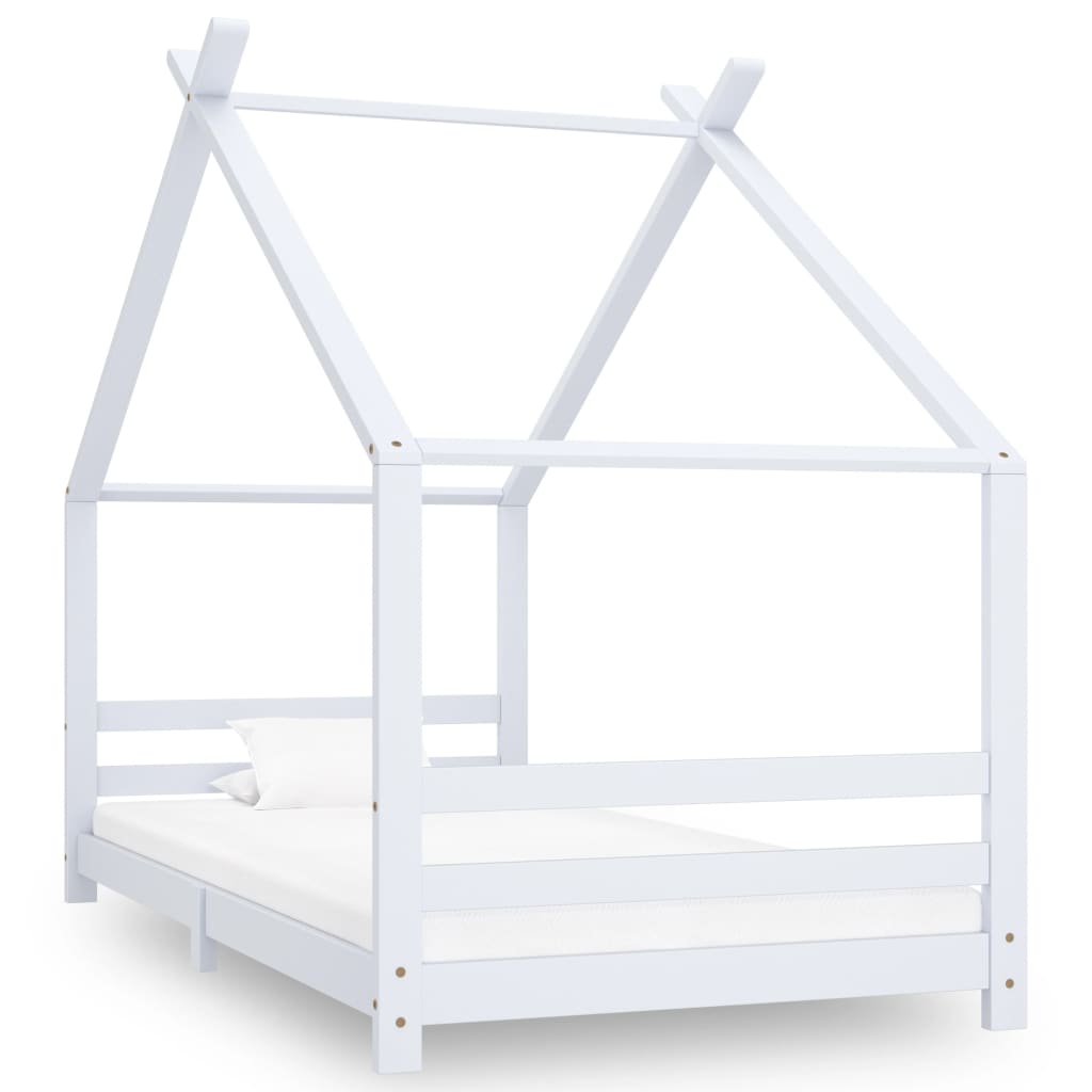 Kinderbedframe massief grenenhout wit 90x200 cm is nu te koop bij PeponiXL, paradijselijk wonen!