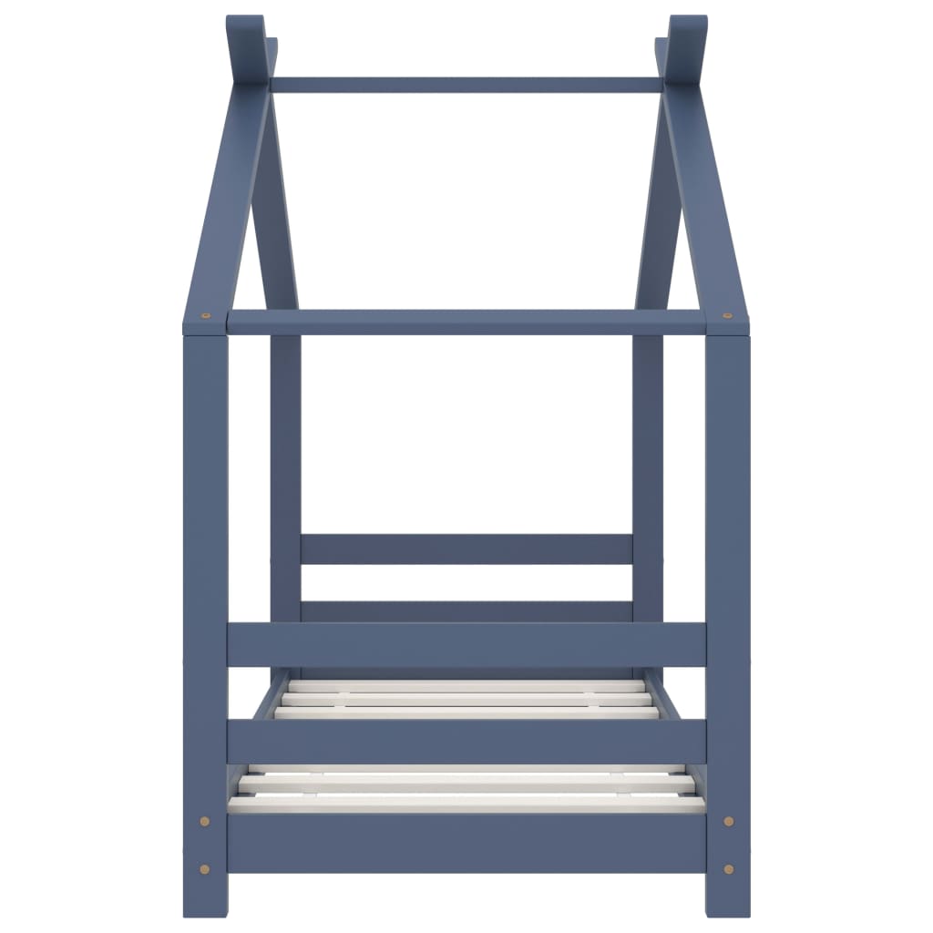 Kinderbedframe massief grenenhout grijs 70x140 cm is nu te koop bij PeponiXL, paradijselijk wonen!