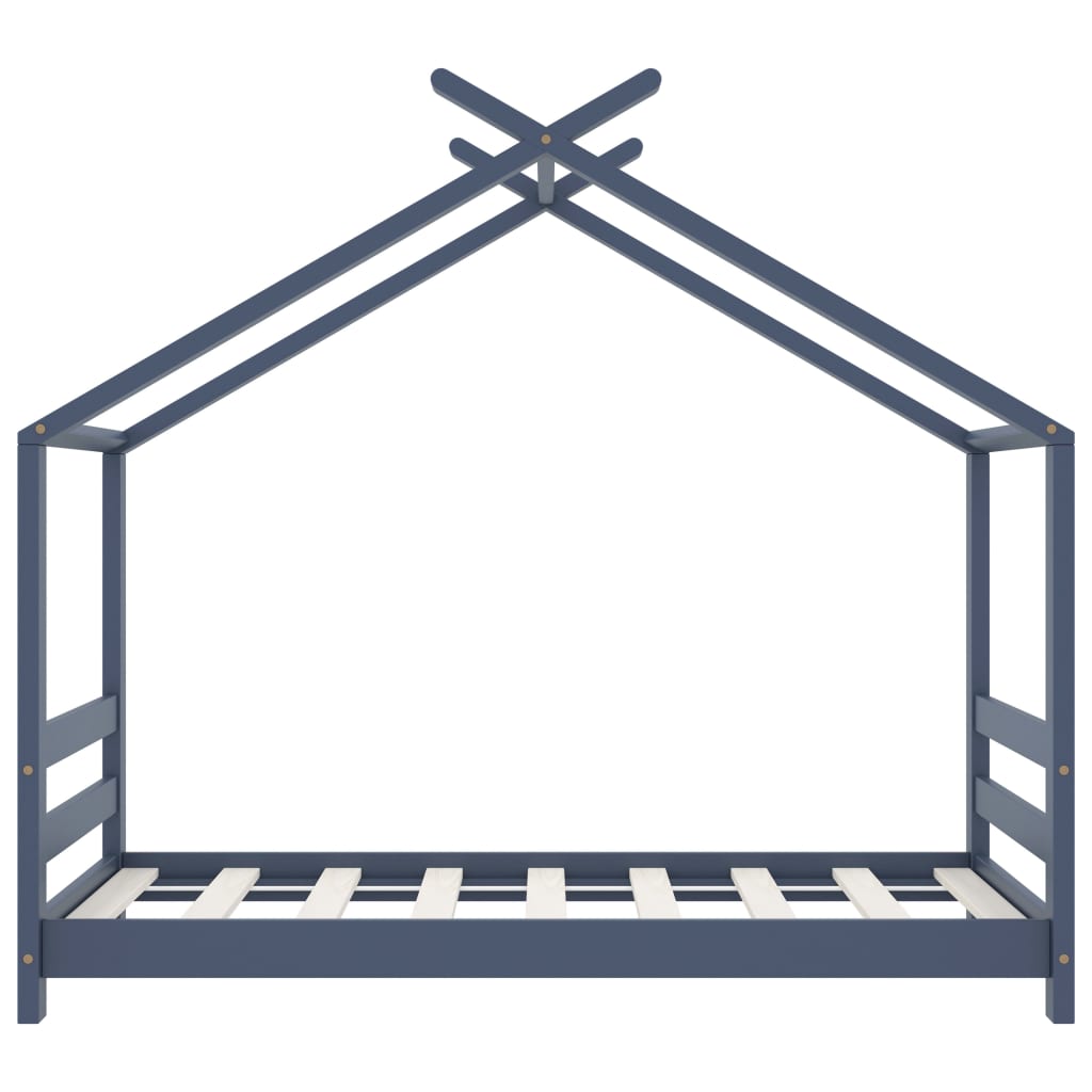 Kinderbedframe massief grenenhout grijs 70x140 cm is nu te koop bij PeponiXL, paradijselijk wonen!