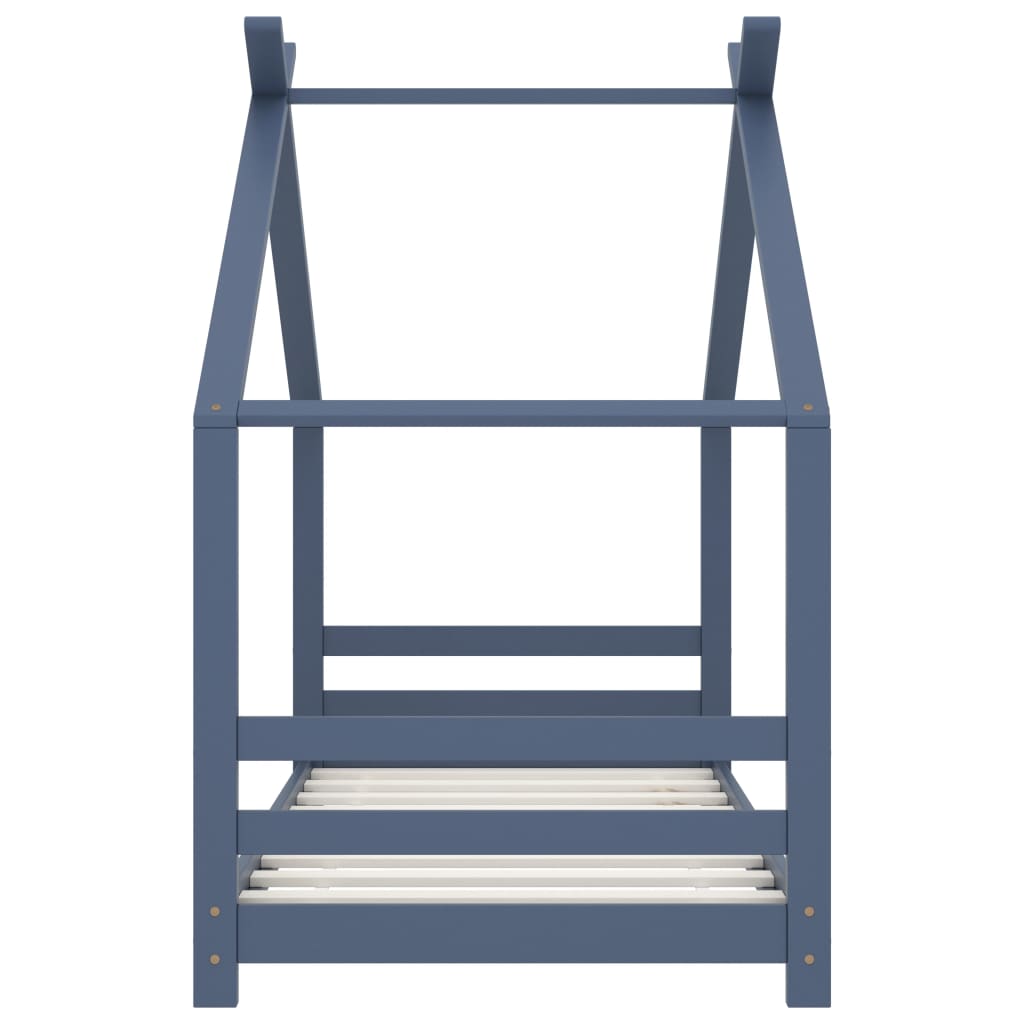 Kinderbedframe massief grenenhout grijs 80x160 cm is nu te koop bij PeponiXL, paradijselijk wonen!