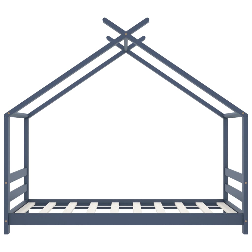 Kinderbedframe massief grenenhout grijs 80x160 cm is nu te koop bij PeponiXL, paradijselijk wonen!