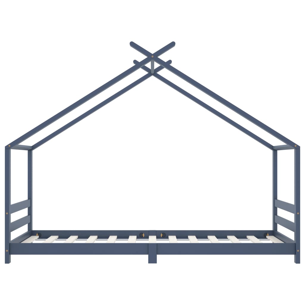 Kinderbedframe massief grenenhout grijs 90x200 cm is nu te koop bij PeponiXL, paradijselijk wonen!