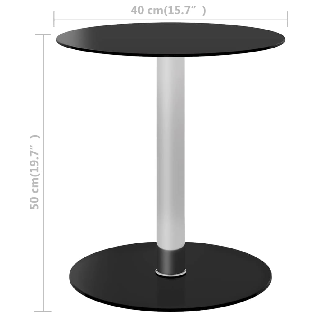 Salontafel 40 cm gehard glas zwart is nu te koop bij PeponiXL, paradijselijk wonen!
