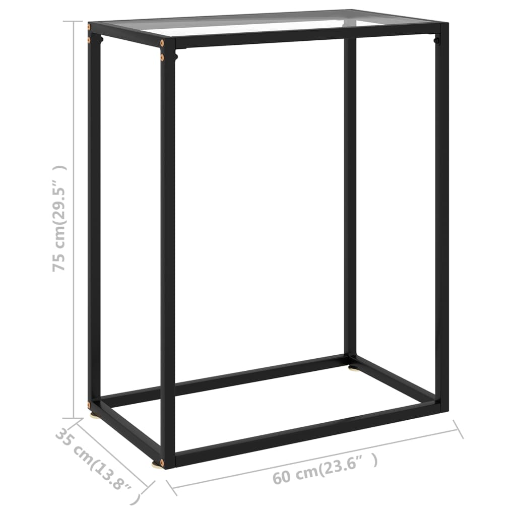Wandtafel 60x35x75 cm gehard glas transparant is nu te koop bij PeponiXL, paradijselijk wonen!