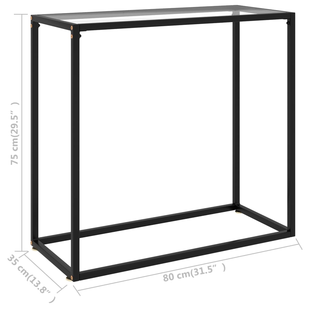 Wandtafel 80x35x75 cm gehard glas transparant is nu te koop bij PeponiXL, paradijselijk wonen!