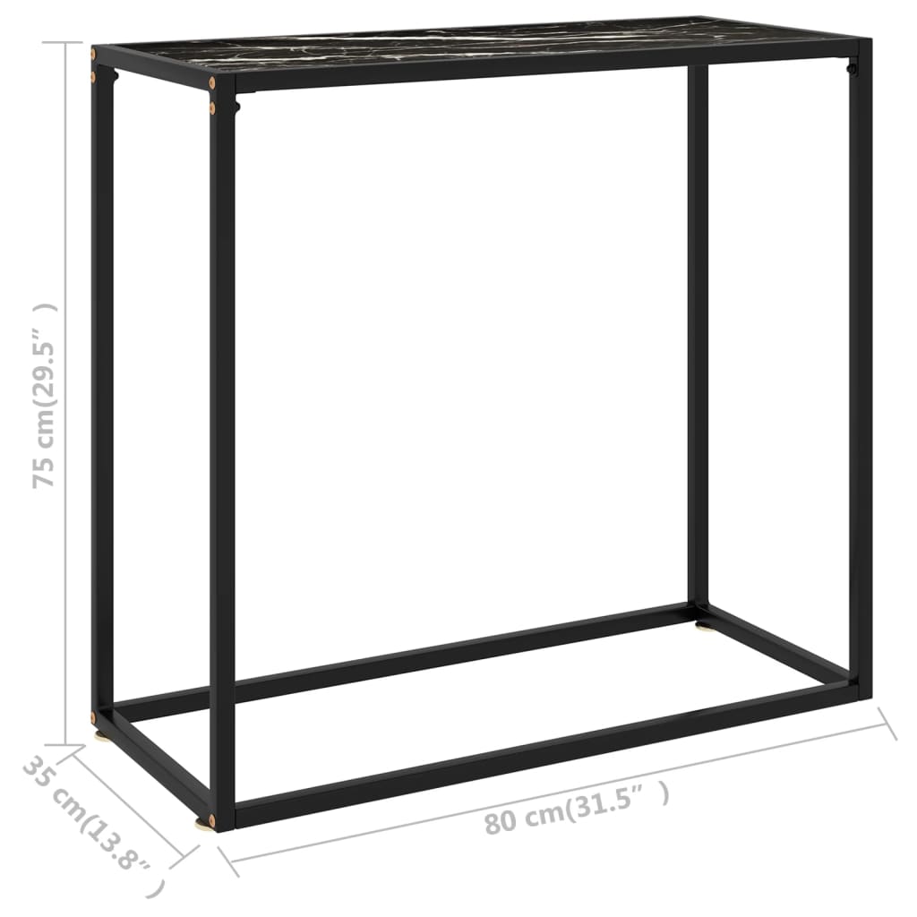 Wandtafel 80x35x75 cm gehard glas zwart is nu te koop bij PeponiXL, paradijselijk wonen!