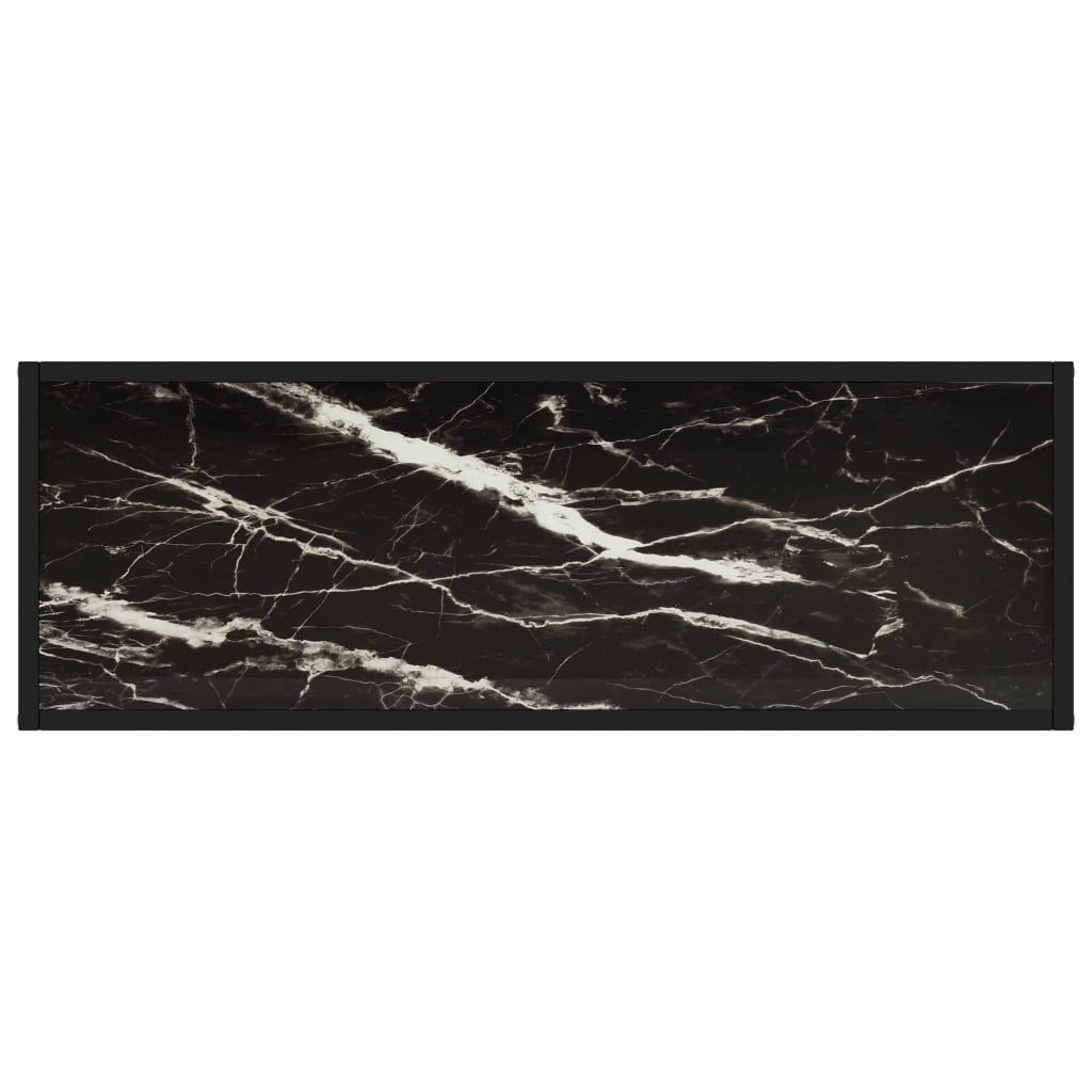 Wandtafel 100x35x75 cm gehard glas zwart is nu te koop bij PeponiXL, paradijselijk wonen!