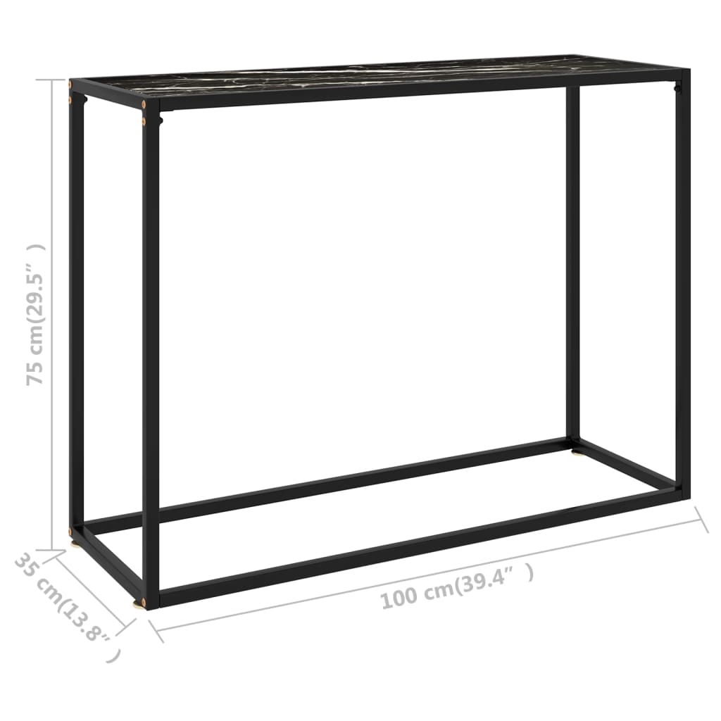 Wandtafel 100x35x75 cm gehard glas zwart is nu te koop bij PeponiXL, paradijselijk wonen!