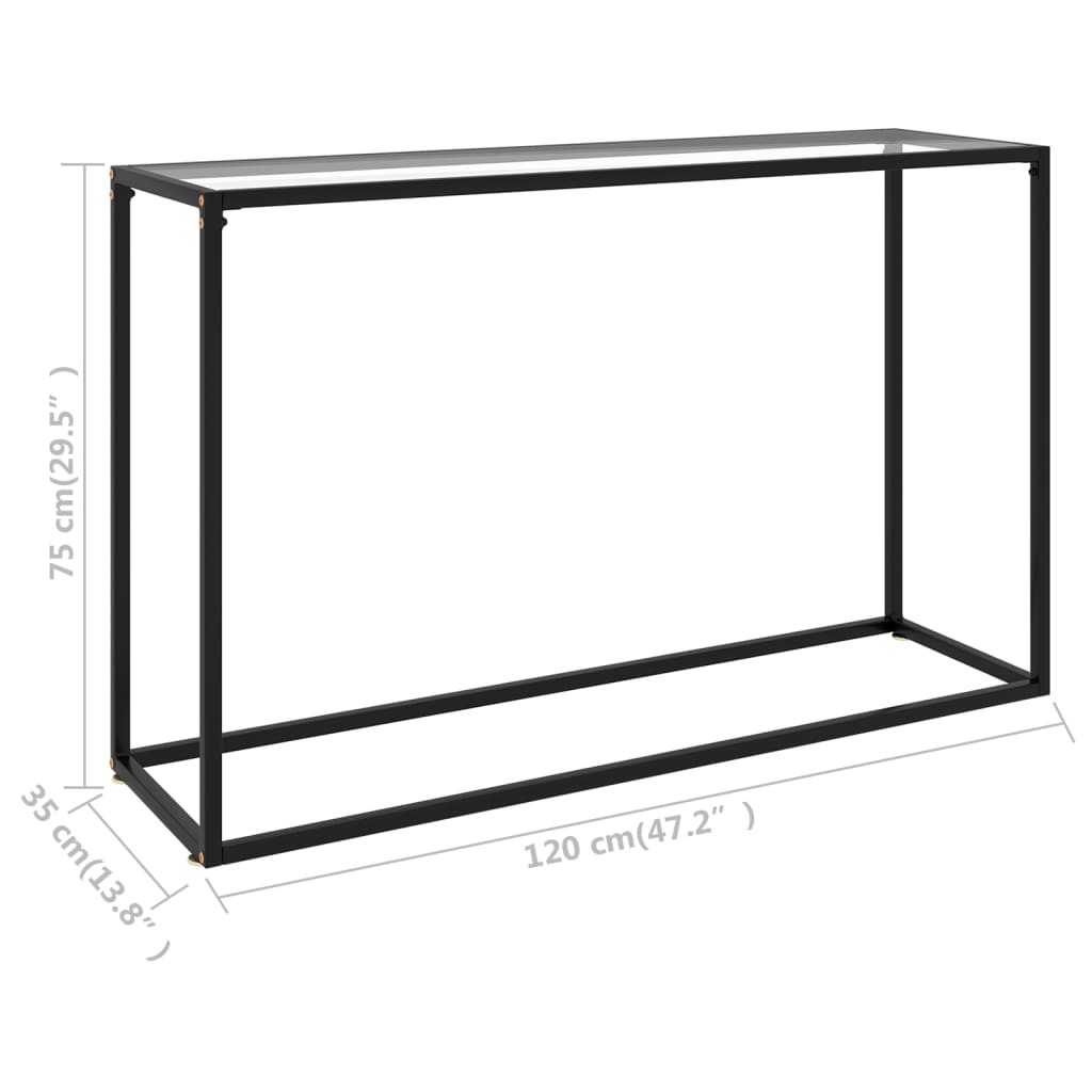 Wandtafel 120x35x75 cm gehard glas transparant is nu te koop bij PeponiXL, paradijselijk wonen!