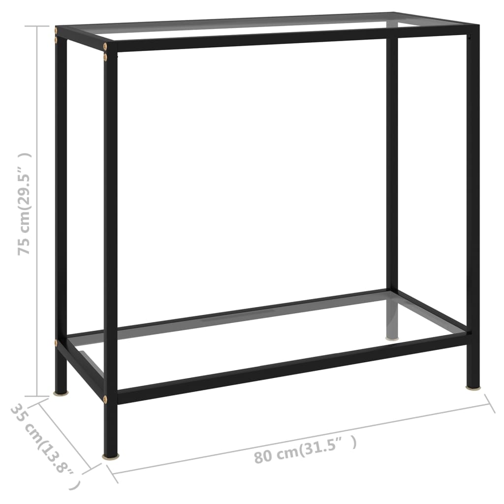 Wandtafel 80x35x75 cm gehard glas transparant is nu te koop bij PeponiXL, paradijselijk wonen!