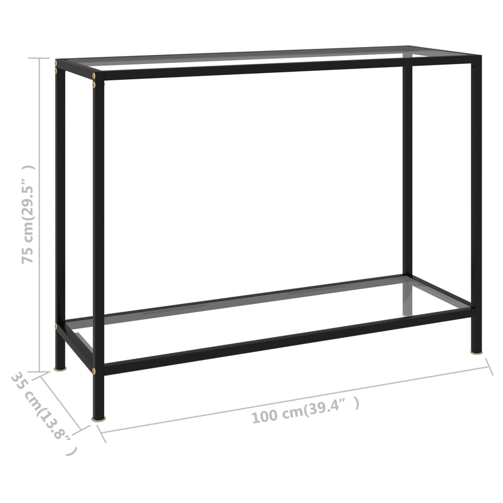 Wandtafel 100x35x75 cm gehard glas transparant is nu te koop bij PeponiXL, paradijselijk wonen!