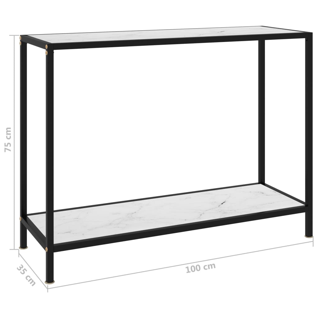 Wandtafel 100x35x75 cm gehard glas wit is nu te koop bij PeponiXL, paradijselijk wonen!