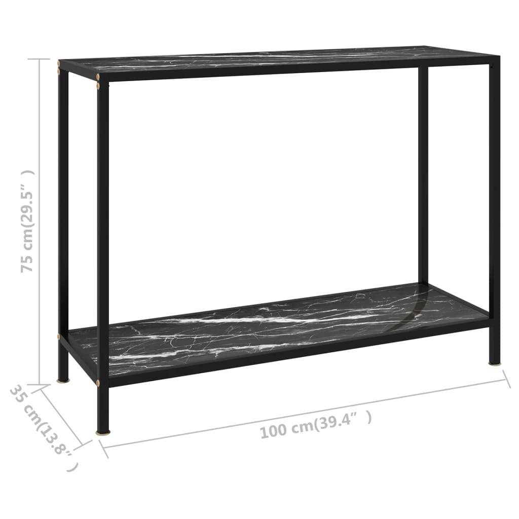 Wandtafel 100x35x75 cm gehard glas zwart is nu te koop bij PeponiXL, paradijselijk wonen!