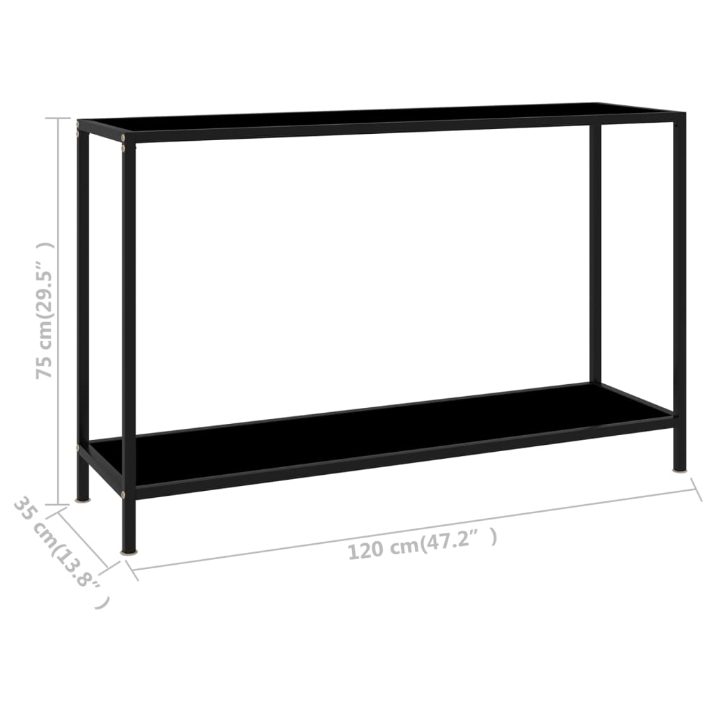 Wandtafel 120x35x75 cm gehard glas zwart is nu te koop bij PeponiXL, paradijselijk wonen!