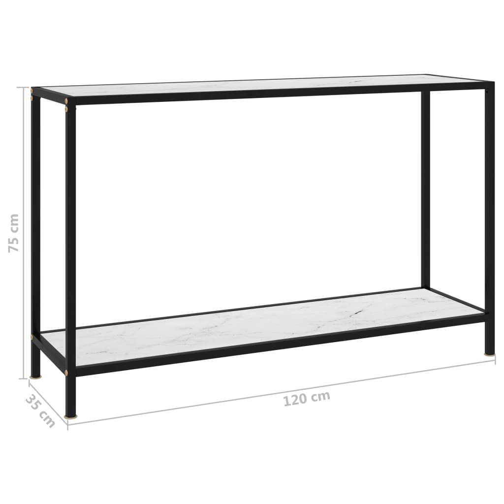 Wandtafel 120x35x75 cm gehard glas wit is nu te koop bij PeponiXL, paradijselijk wonen!