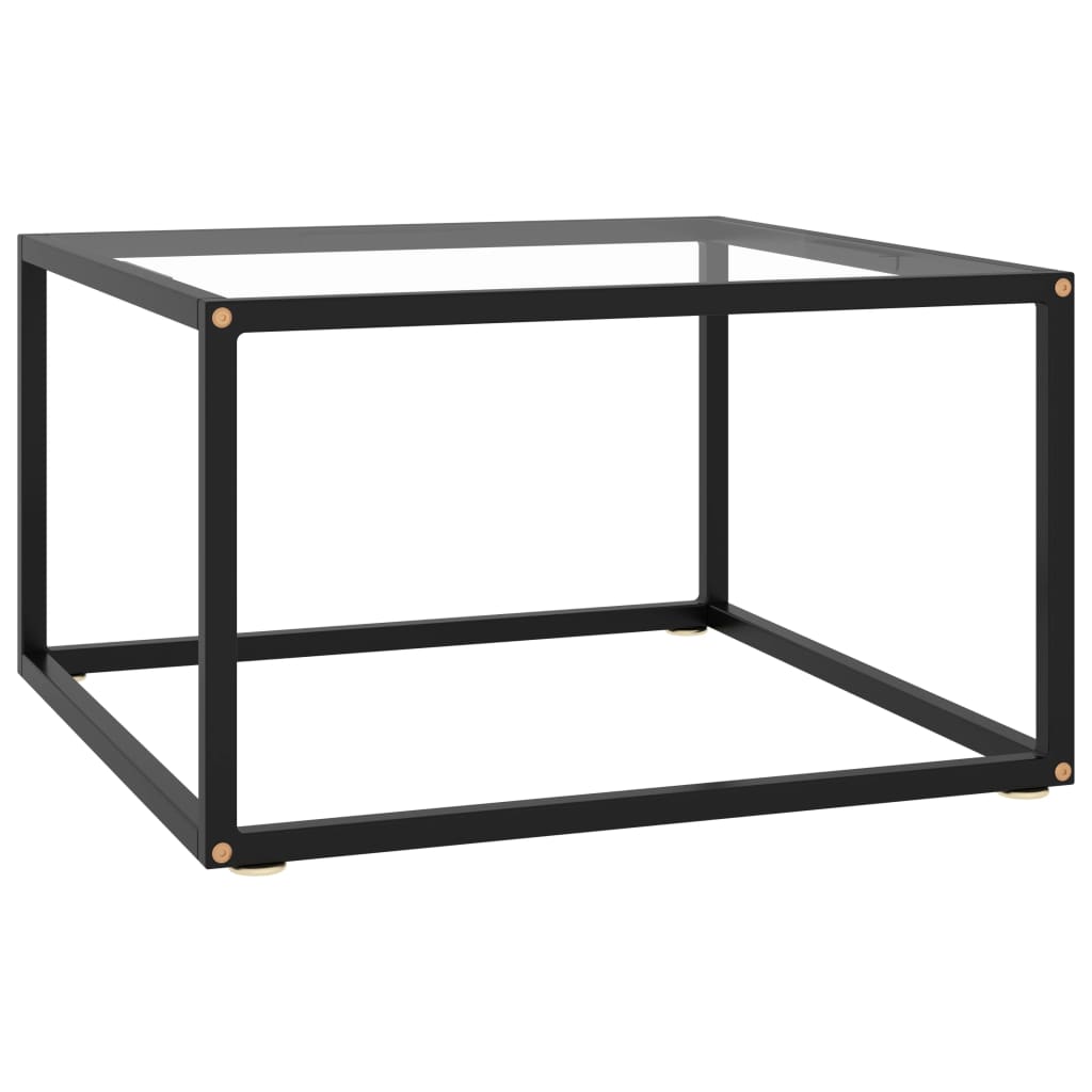Salontafel met gehard glas 60x60x35 cm zwart is nu te koop bij PeponiXL, paradijselijk wonen!