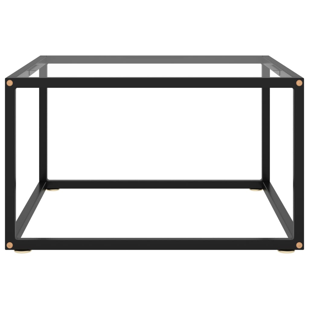 Salontafel met gehard glas 60x60x35 cm zwart is nu te koop bij PeponiXL, paradijselijk wonen!