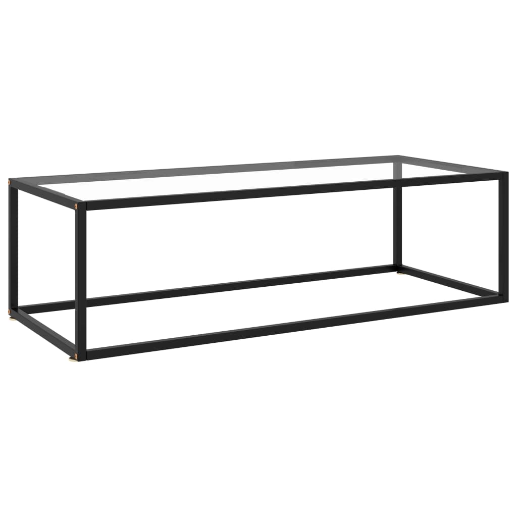 Salontafel met gehard glas 120x60x35 cm zwart is nu te koop bij PeponiXL, paradijselijk wonen!