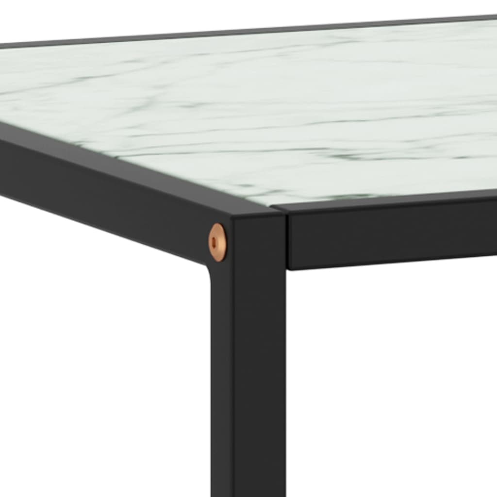 Salontafel met wit marmerglas 90x90x50 cm zwart is nu te koop bij PeponiXL, paradijselijk wonen!