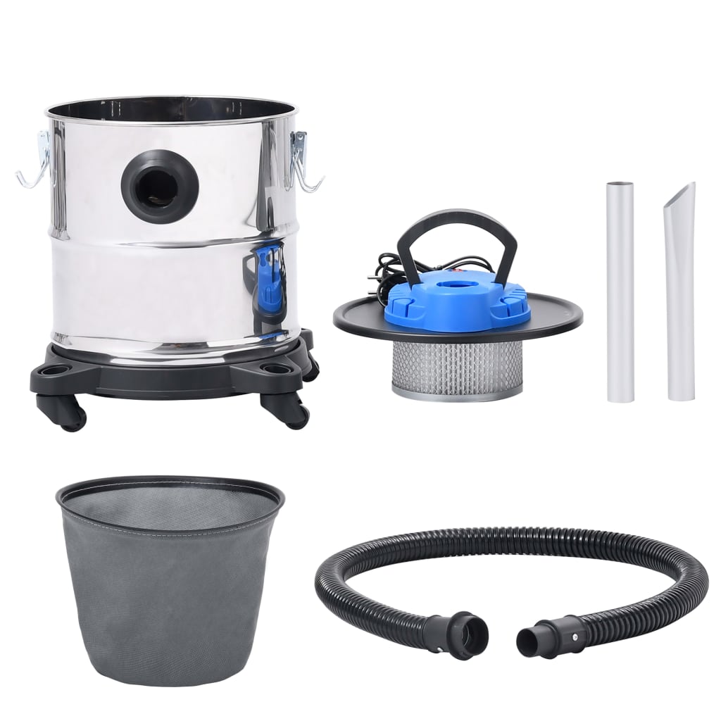Asstofzuiger met HEPA filter 1200 W 20 L roestvrij staal is nu te koop bij PeponiXL, paradijselijk wonen!