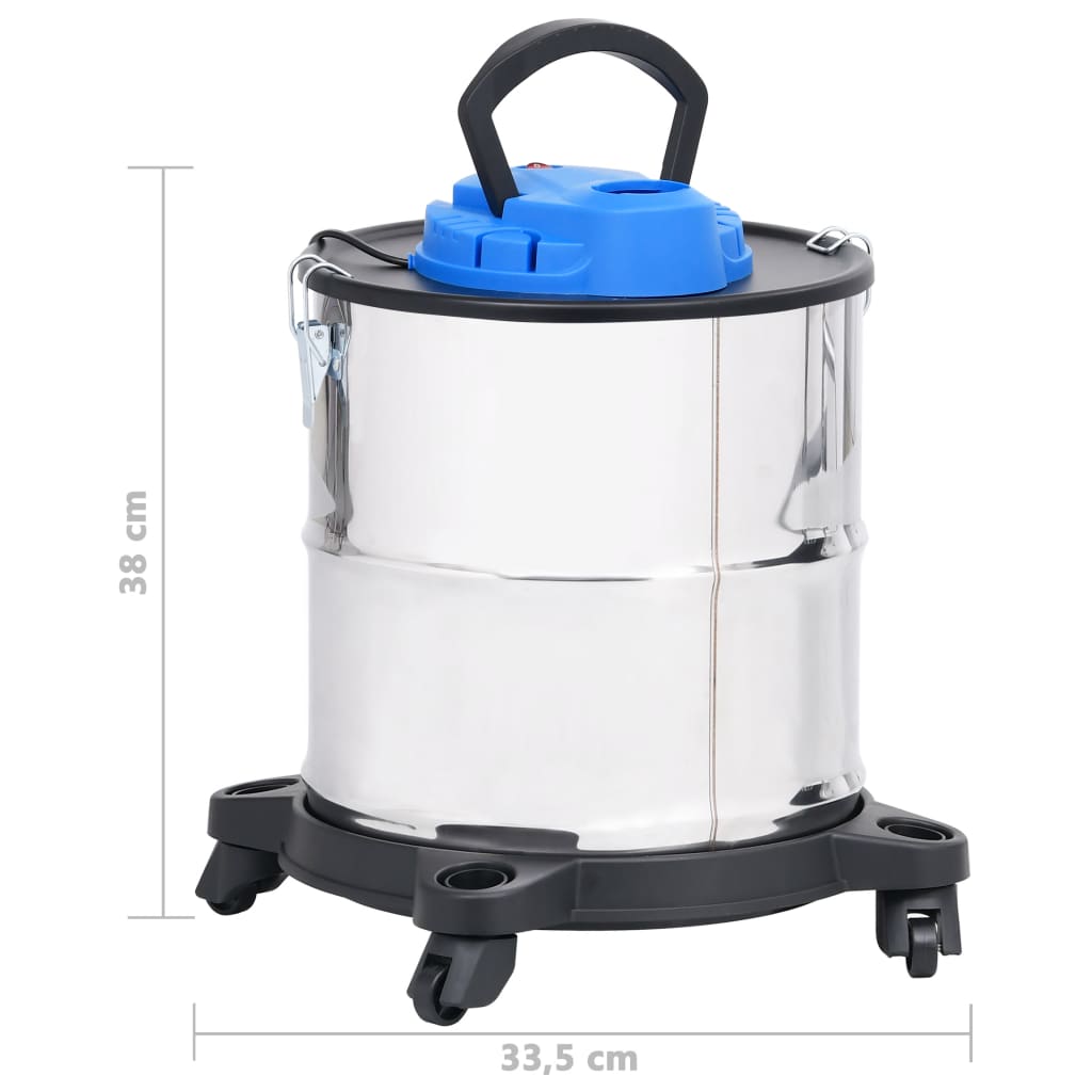 Asstofzuiger met HEPA filter 1200 W 20 L roestvrij staal is nu te koop bij PeponiXL, paradijselijk wonen!