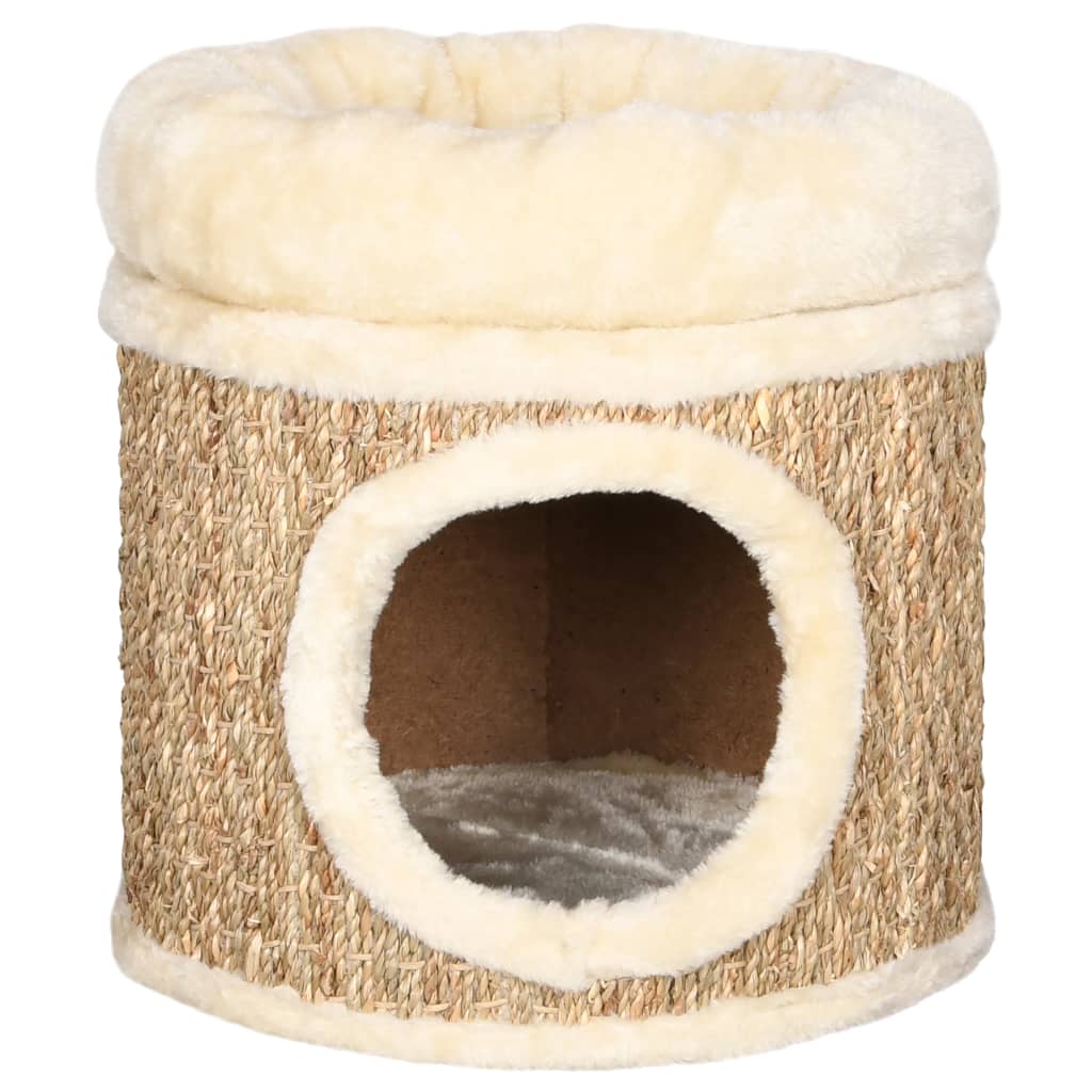 Kattenhuis met luxe kussen 33 cm zeegras is nu te koop bij PeponiXL, paradijselijk wonen!