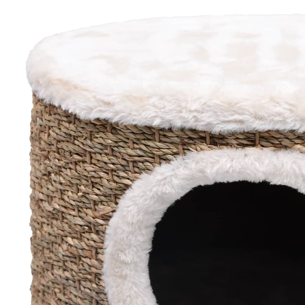Kattenhuis met houten poten 41 cm zeegras is nu te koop bij PeponiXL, paradijselijk wonen!