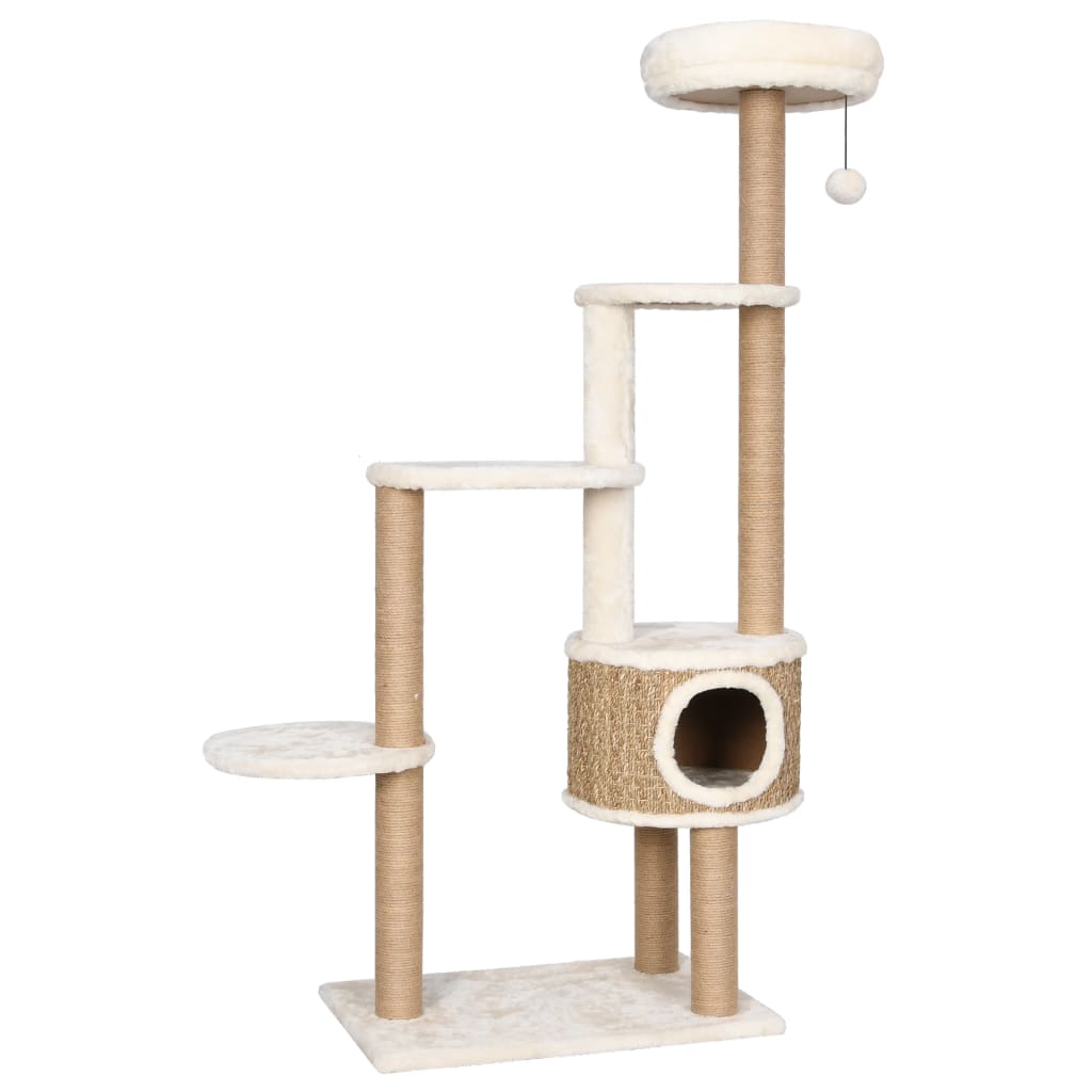 Kattenmeubel met luxe kussen en krabpalen 148 cm zeegras is nu te koop bij PeponiXL, paradijselijk wonen!