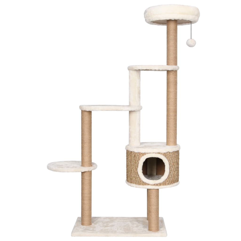 Kattenmeubel met luxe kussen en krabpalen 148 cm zeegras is nu te koop bij PeponiXL, paradijselijk wonen!