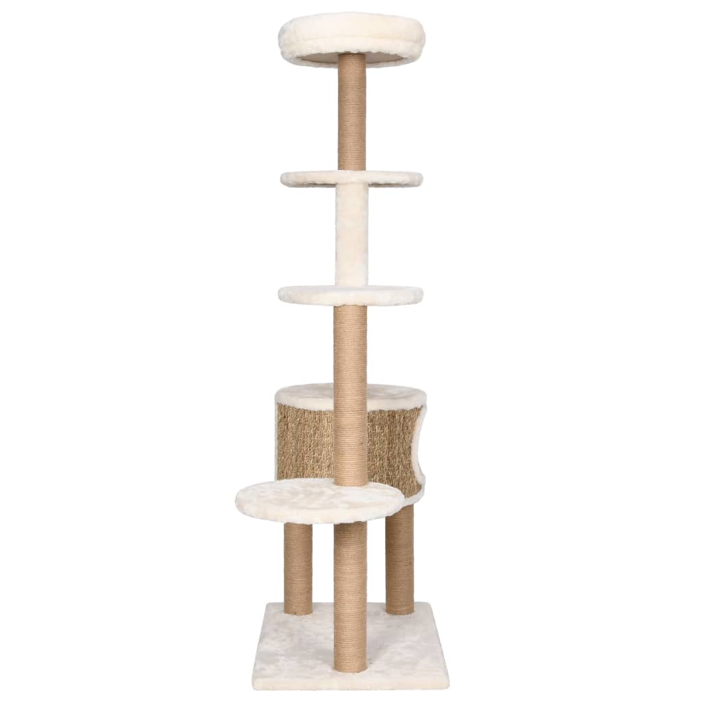 Kattenmeubel met luxe kussen en krabpalen 148 cm zeegras is nu te koop bij PeponiXL, paradijselijk wonen!