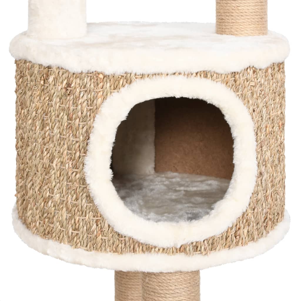 Kattenmeubel met luxe kussen en krabpalen 148 cm zeegras is nu te koop bij PeponiXL, paradijselijk wonen!