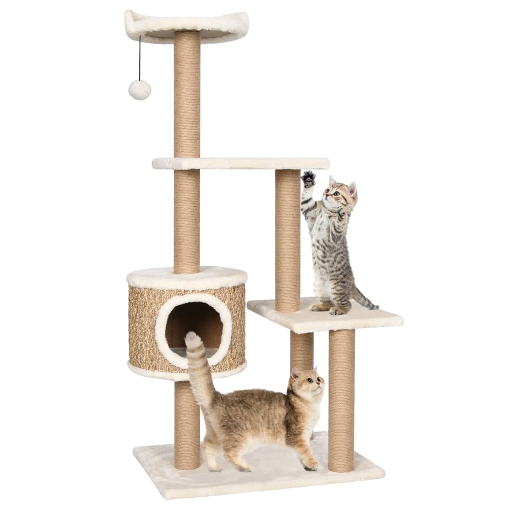 Kattenmeubel met krabpalen 123 cm zeegras is nu te koop bij PeponiXL, paradijselijk wonen!