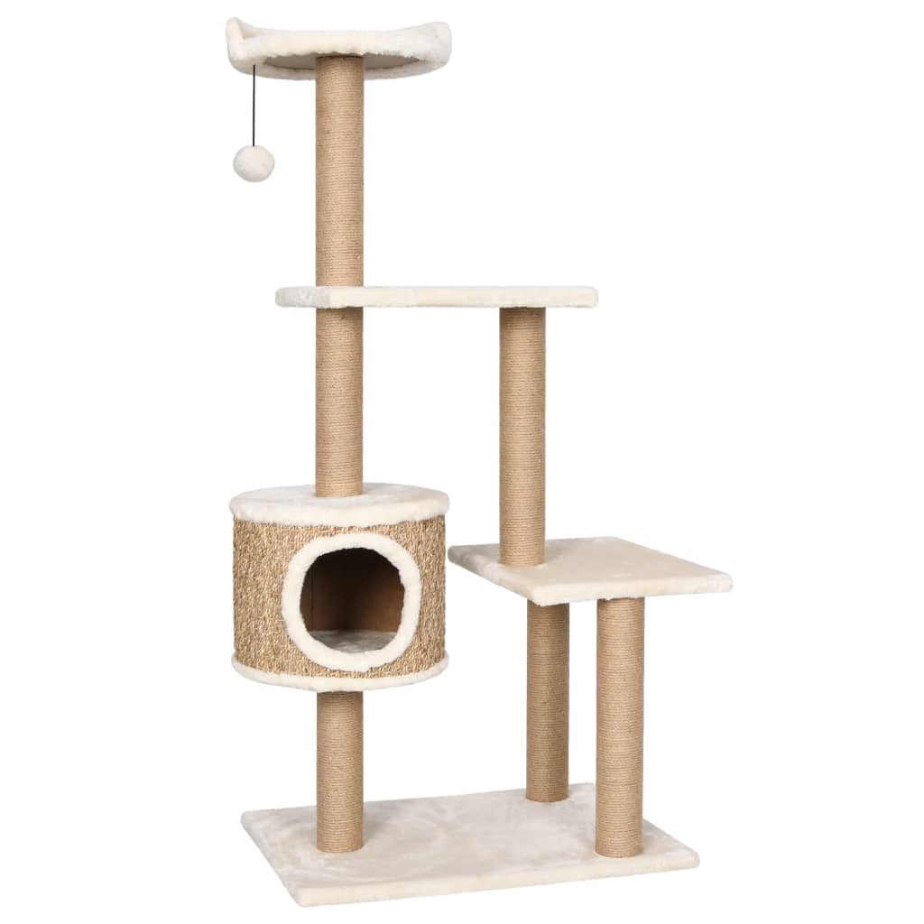 Kattenmeubel met krabpalen 123 cm zeegras is nu te koop bij PeponiXL, paradijselijk wonen!