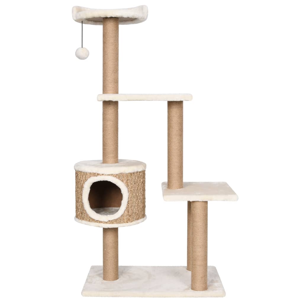 Kattenmeubel met krabpalen 123 cm zeegras is nu te koop bij PeponiXL, paradijselijk wonen!