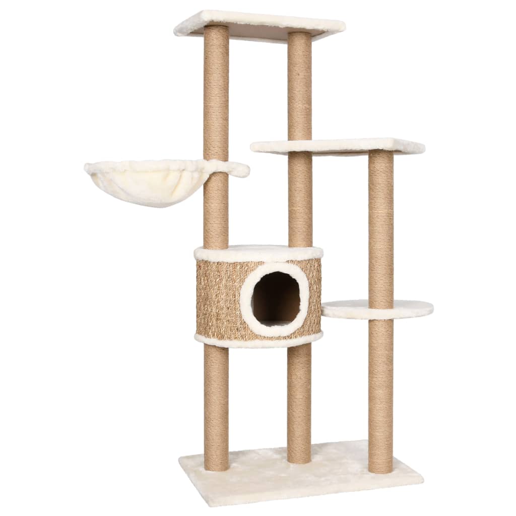 Kattenmeubel met krabpalen 126 cm zeegras is nu te koop bij PeponiXL, paradijselijk wonen!