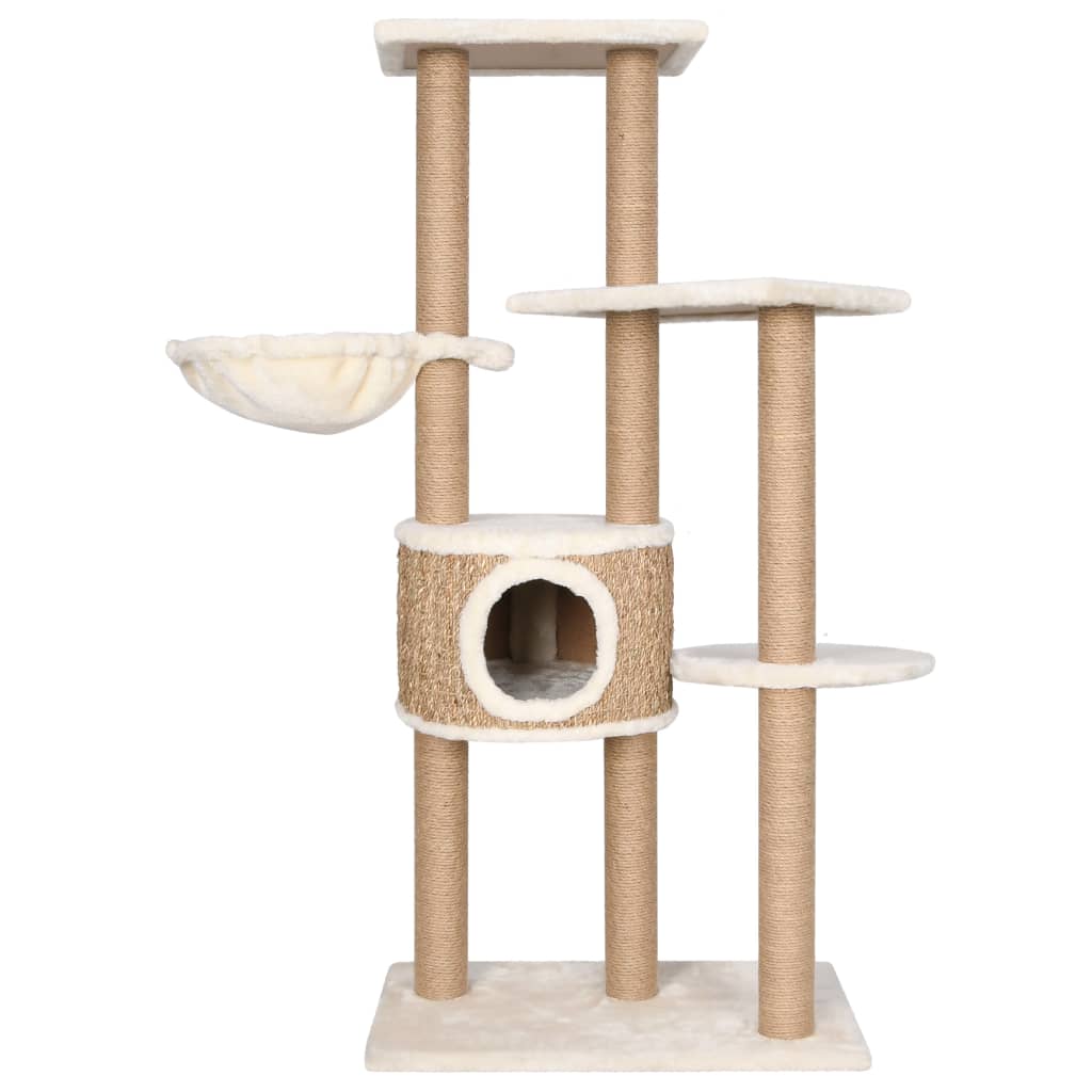 Kattenmeubel met krabpalen 126 cm zeegras is nu te koop bij PeponiXL, paradijselijk wonen!