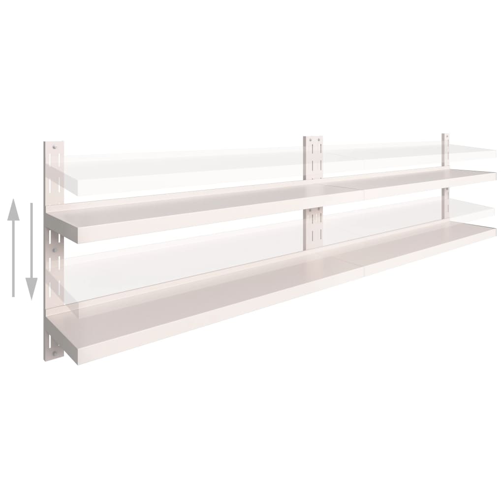 Wandschappen zwevend 2-laags 2 st 300x30 cm roestvrij staal is nu te koop bij PeponiXL, paradijselijk wonen!