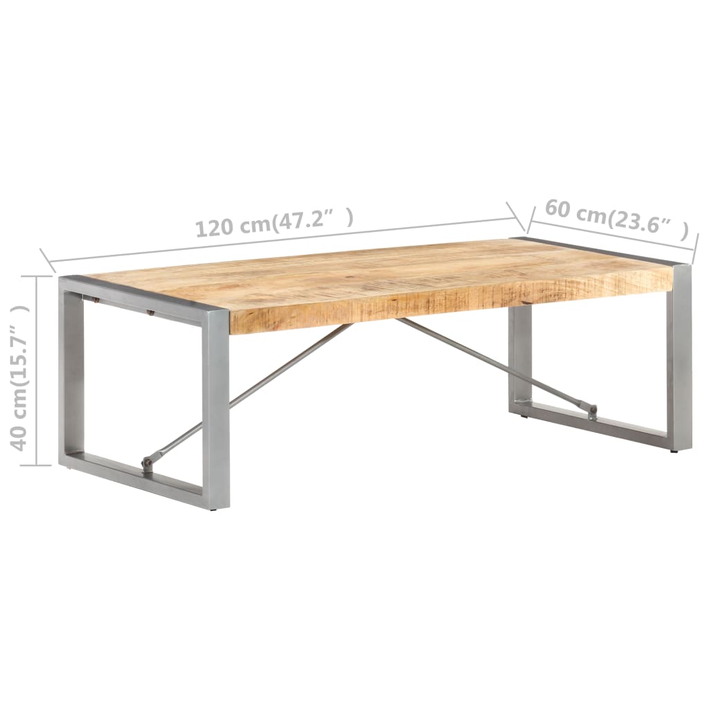 Salontafel 120x60x40 cm ruw mangohout is nu te koop bij PeponiXL, paradijselijk wonen!