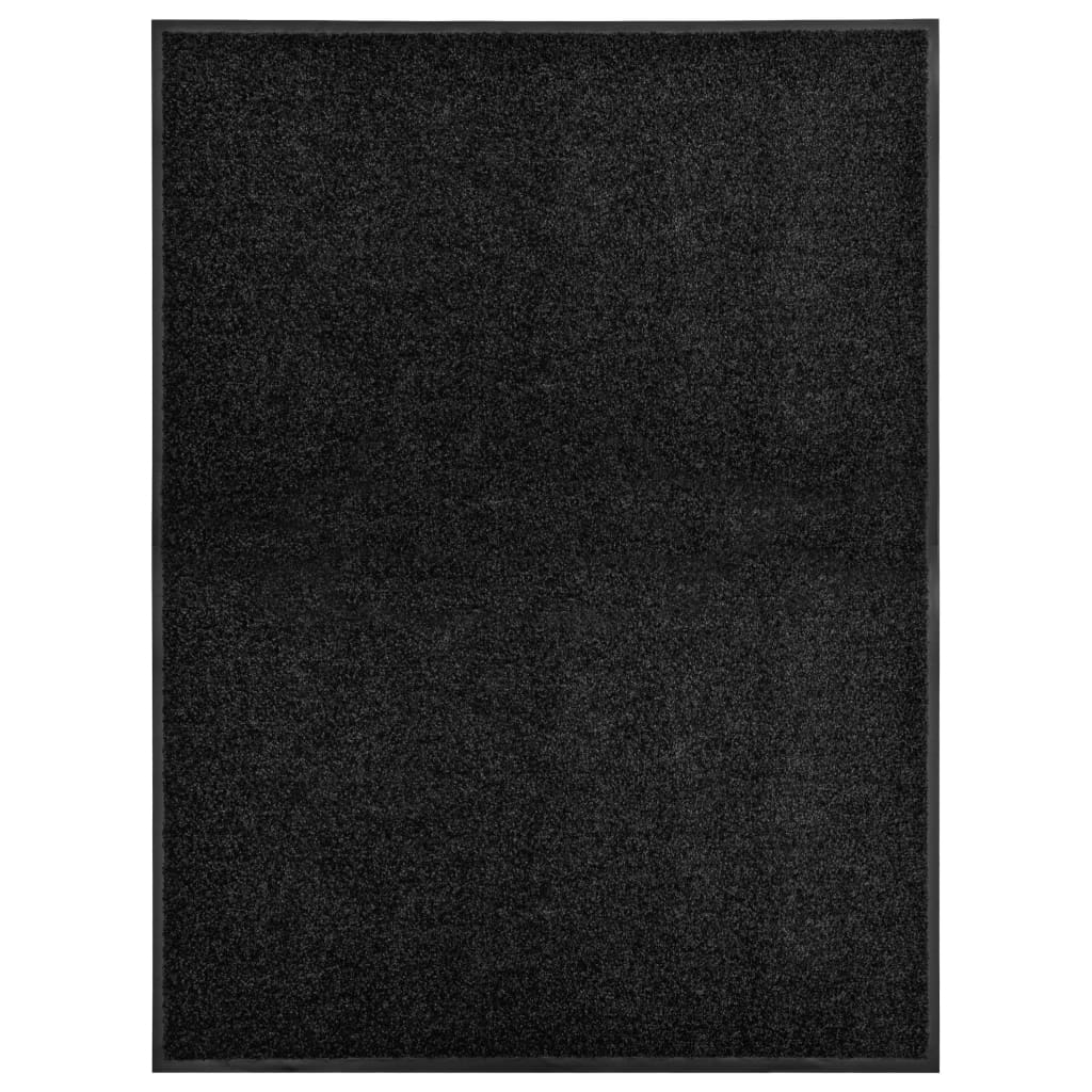 Deurmat wasbaar 90x120 cm zwart is nu te koop bij PeponiXL, paradijselijk wonen!