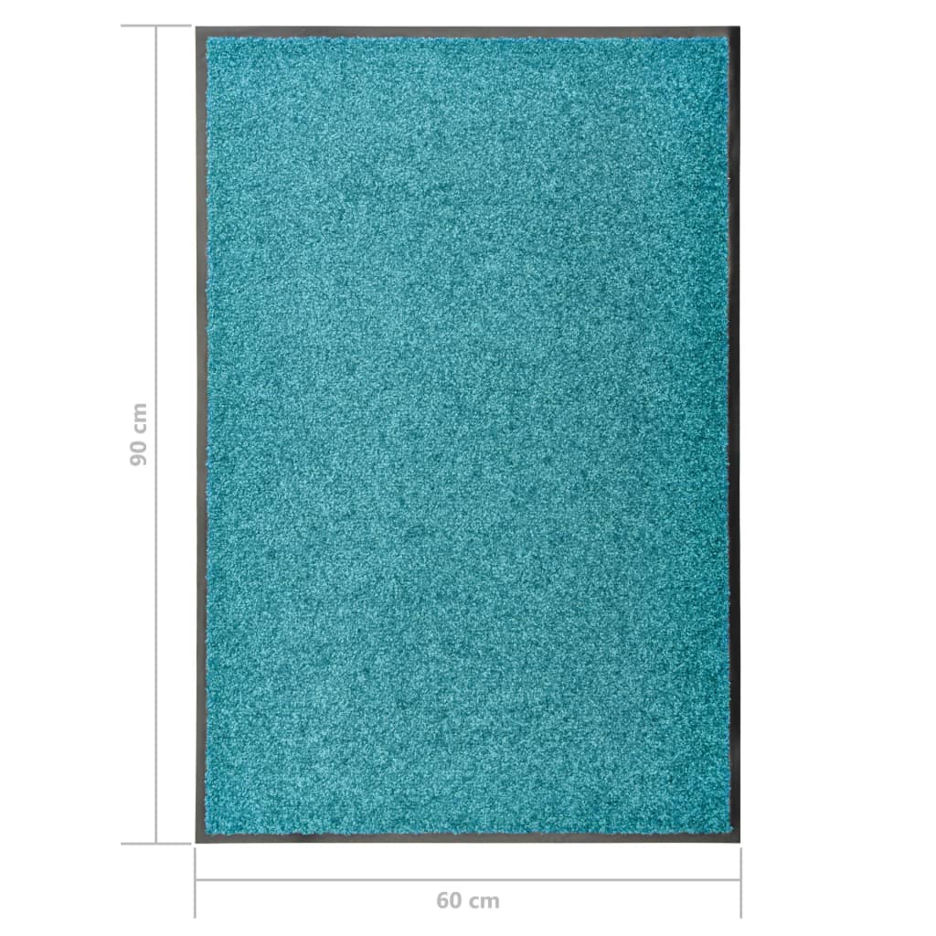 Deurmat wasbaar 60x90 cm cyaan is nu te koop bij PeponiXL, paradijselijk wonen!