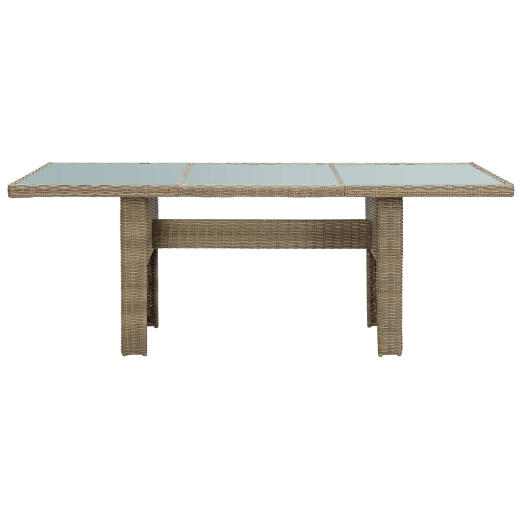 Tuintafel 200x100x74 cm glas en poly rattan bruin is nu te koop bij PeponiXL, paradijselijk wonen!