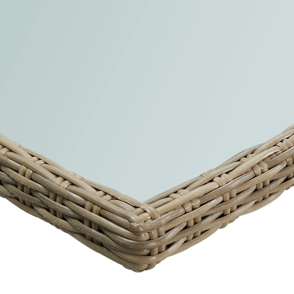 Tuintafel 200x100x74 cm glas en poly rattan bruin is nu te koop bij PeponiXL, paradijselijk wonen!