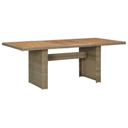 Tuintafel 200x100x74 cm poly rattan bruin is nu te koop bij PeponiXL, paradijselijk wonen!