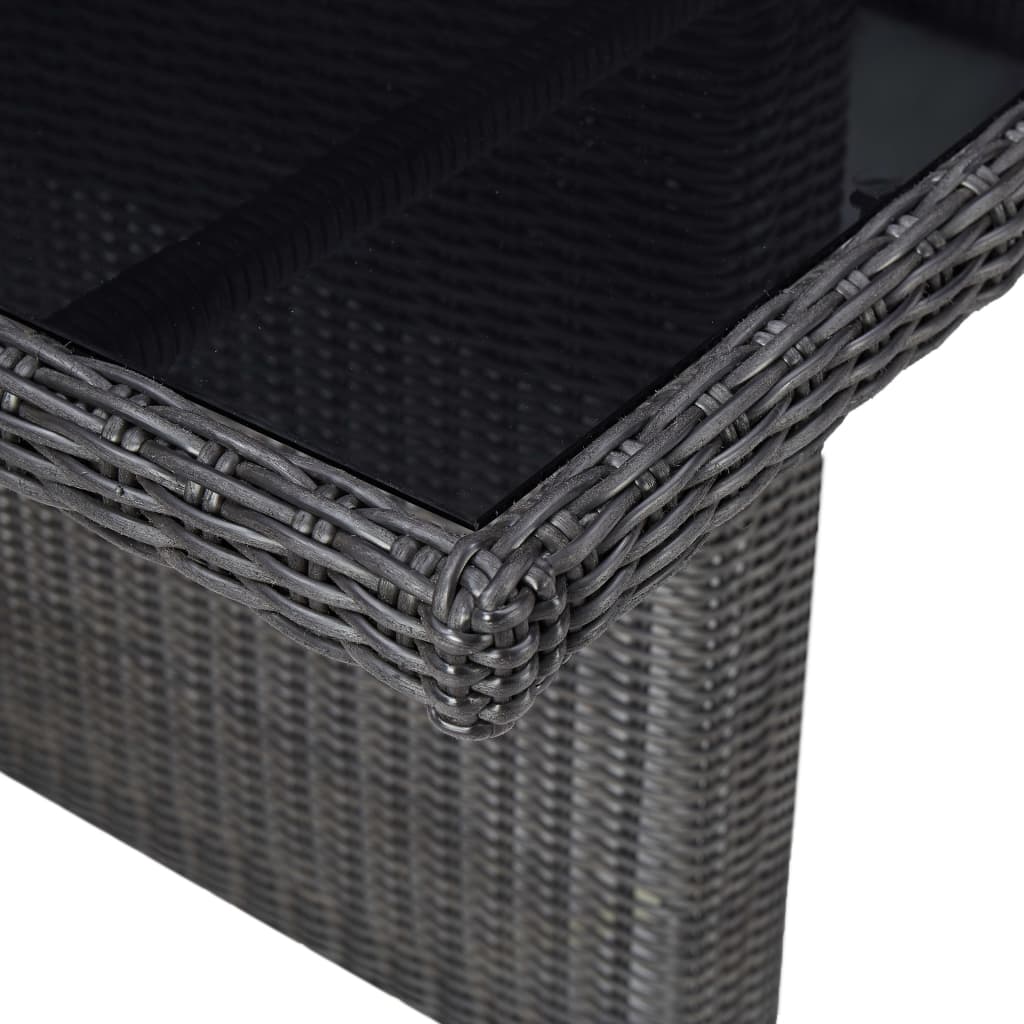 Tuintafel 200x100x74 cm glas en poly rattan zwart is nu te koop bij PeponiXL, paradijselijk wonen!