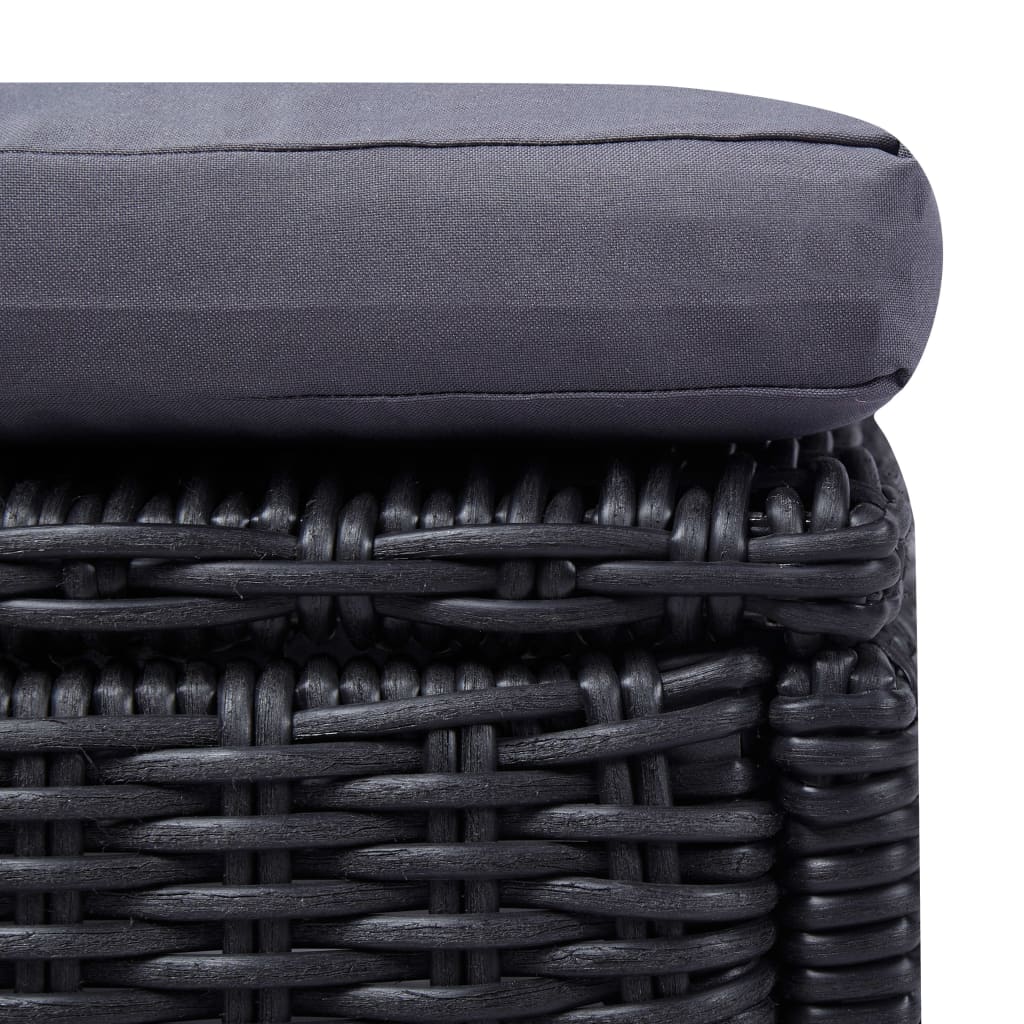 Ligbed poly rattan zwart en donkergrijs is nu te koop bij PeponiXL, paradijselijk wonen!