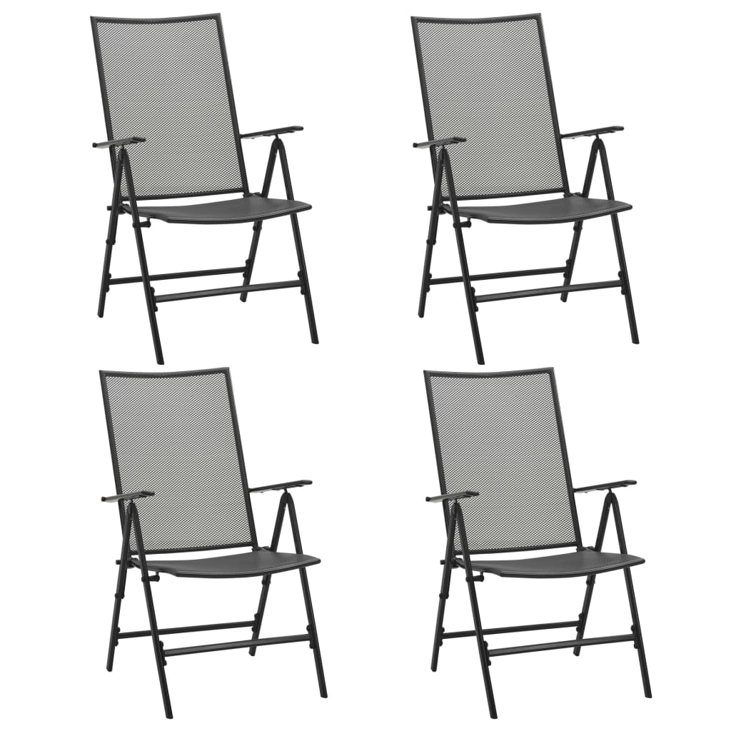 Klapstoelen mesh 4 st staal antraciet is nu te koop bij PeponiXL, paradijselijk wonen!