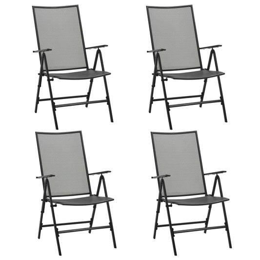 Klapstoelen mesh 4 st staal antraciet is nu te koop bij PeponiXL, paradijselijk wonen!